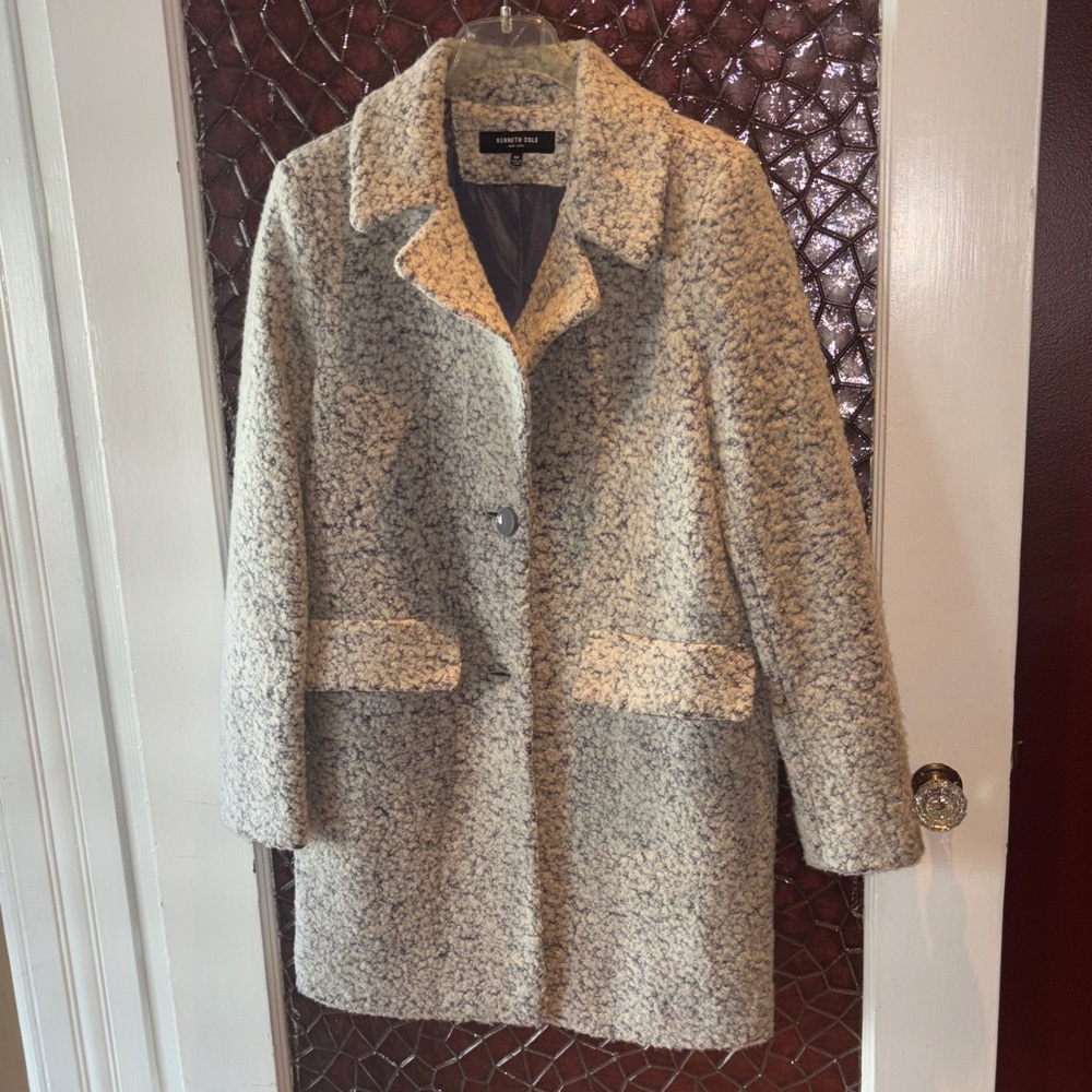 Zara Cream and Gray Teddy Jacket